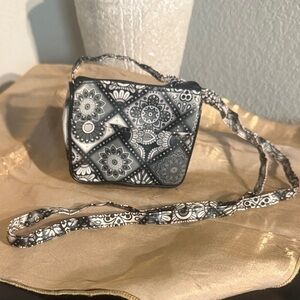 Stylish Black and White Patterned Women's little cross body essentials Bag